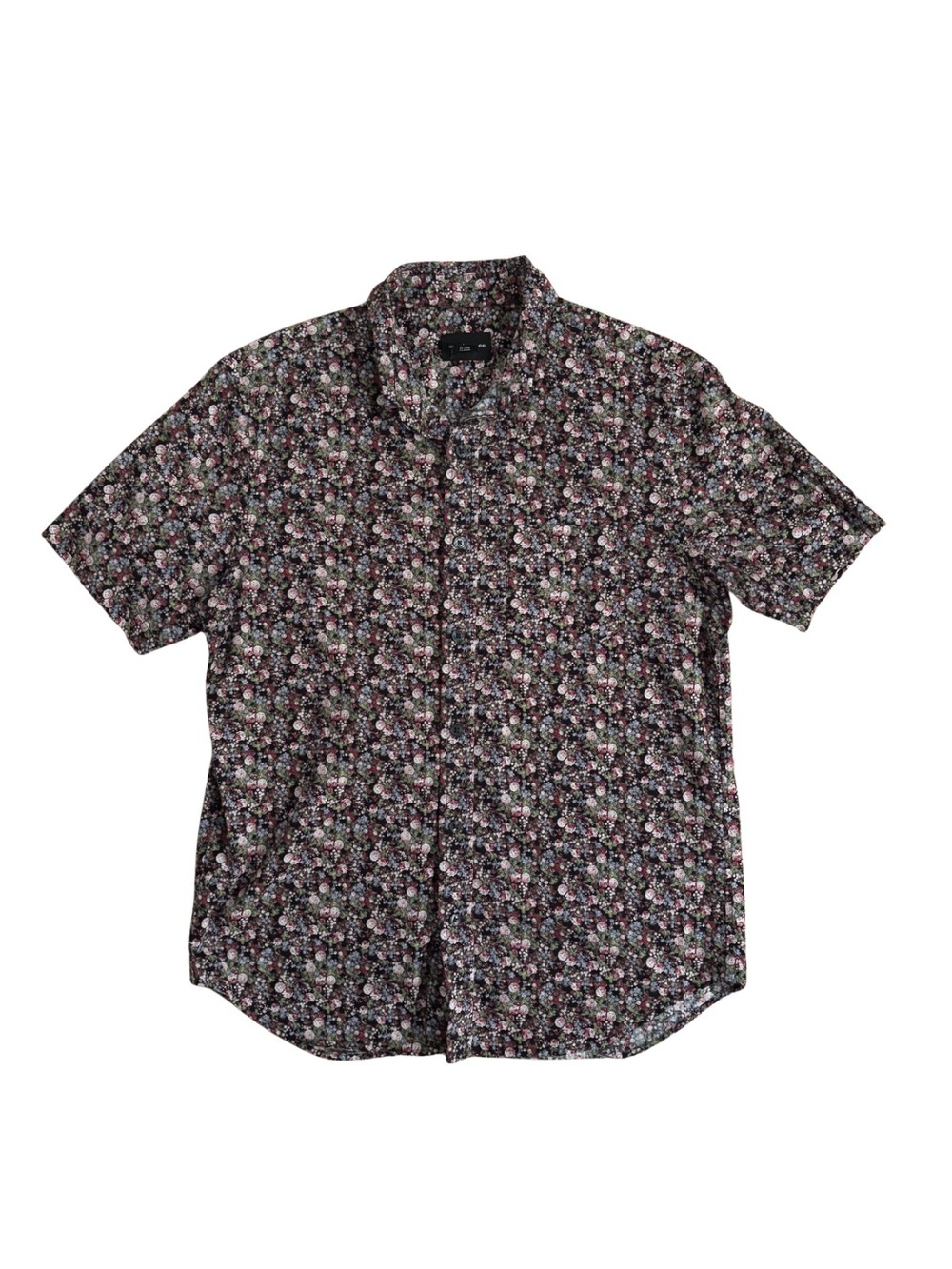 Club Monaco Dark Floral Short Sleeve Shirt